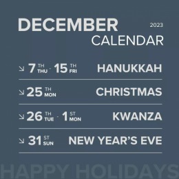 It's the season for events! Start tackling your holiday plans with our helpful calendar – so you can make the most of the festive season! Instagram post from @gibsonbyradius on December 06, 2023 11:11:18am